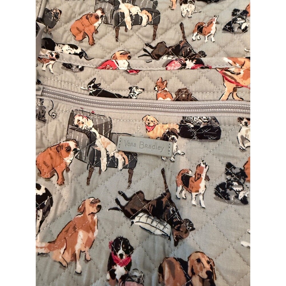 Vera Bradley Large Duffel Bag Best In Show Dog Print Gray Retired - Picture 6 of 7